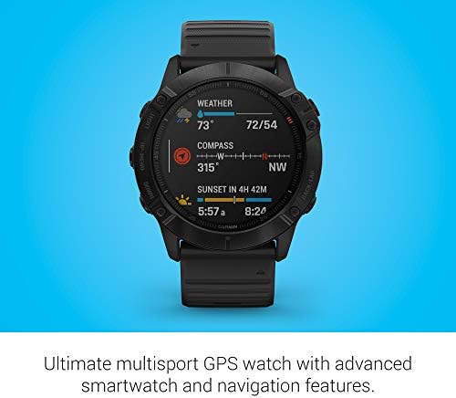 Garmin Fenix ​​6x Pro, relógio GPS multisport premium, preto e hrm-pro, risca de freqüência cardíaca premium, dinâmica de freqüência cardíaca em tempo real e dinâmica de corrida, preto