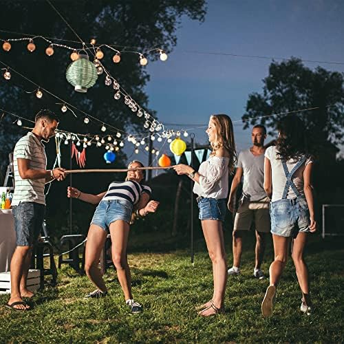 Pólos de luz de cordas do Esdird para pacote externo de 4, 10 pés ao ar livre postes de luz para luzes de cordas, postes de luz do pátio do quintal para casamento de festas de bistrô, postes de luz de metal ao ar livre