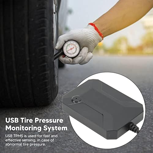 Sistema de monitor de pressão dos pneus, exibição de tela grande USB sem fio TPMS Fácil de ler DC Universal 5V com 4 sensores para sistema Android