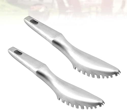 Bestonzon 2pcs de limpeza multifuncional em escala de prata Removedor de prata Escamas de pele Tool Feia de frutos do mar e escaler para Manual Removendo Facas de raspador