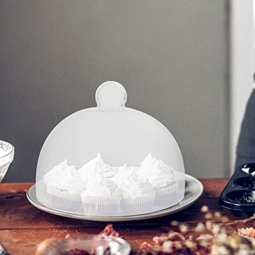 Operitacx Bolo de vidro Dome Capa de bolo de tampa de sobremesa transparente capa de bolo de bolo de stand Serving Platter Food Tent for Home Kitchen 21cm