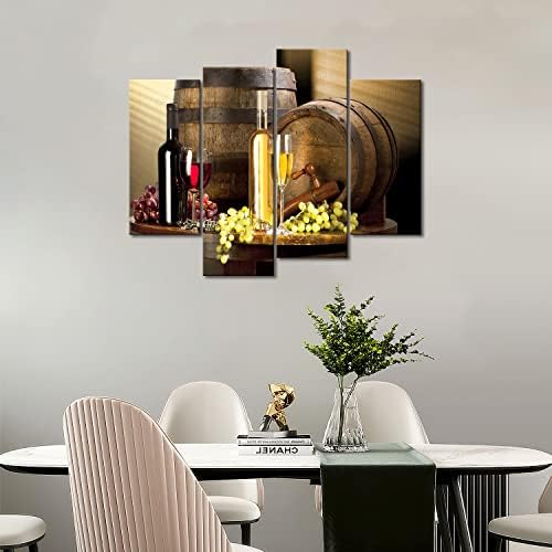 Vários vinhos com arte de parede de uva para pintura de cozinha impressão impressão na lona comida a imagem para
