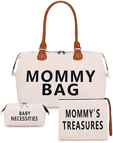 Mamãe bolsa para hospital, trabalho e parto, grande capacidade, bolsa de fraldas rosa com 2 bolsas organizadoras para