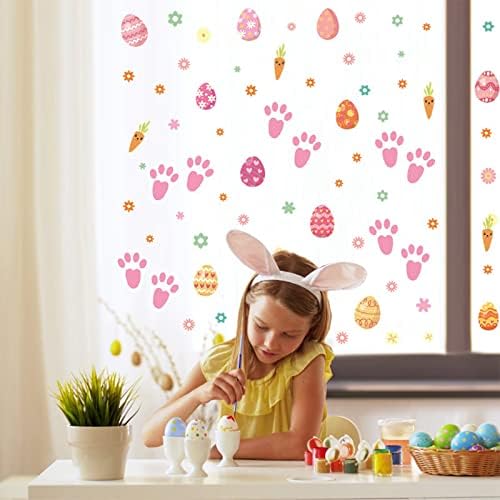 Pegada de coelho Páscoa Pedragem de crianças Decoração de quarto de crianças Auto adesivo papel de parede de desenhos animados