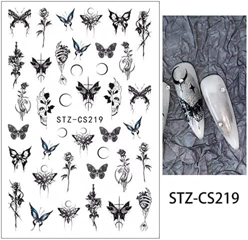 8 lençóis adesivos de arte de borboleta de borboleta decalques de unhas auto-adesivas 3d suprimentos de arte de
