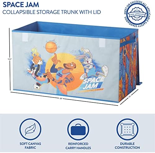 IDEA NUOOVA SPACE JAM: Um novo porta de armazenamento de brinquedos colapsíveis legado com tampa, 28 W x 16 d x 14,5 h