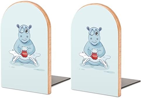 Funny Ballet Hippo Wood Livros Livros de livros pesados ​​para prateleiras Livros decorativos Ends