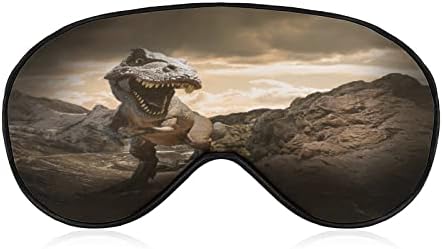 Dinosaur on the Rock Sleep máscara de máscara de olho macio tampas de olhos bloqueando as luzes vendidas com alça ajustável para