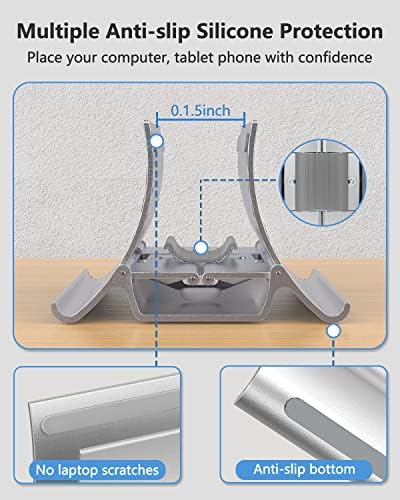 2PCS Laptop vertical Stand, suporte para laptop de liga, Liga de alumínio 3 em 1 Lapto de laptop de gravidade Bloqueio automático de