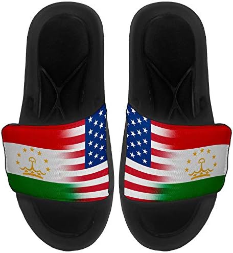 Sandálias/slides de slides e slides expressos para homens, mulheres e jovens - bandeira do Tajiquistão - bandeira do