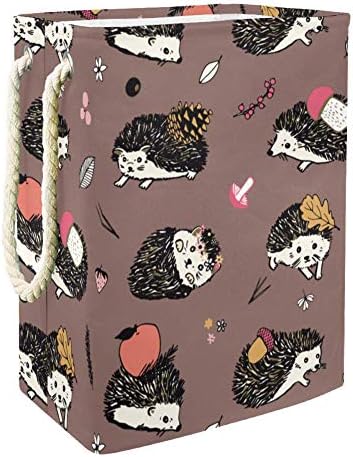 Hedgehog Forest Animals Pattern 300D Oxford PVC Roupas impermeáveis ​​cesto de roupa grande para cobertores Toys de