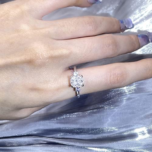 Tianyu Gems 1,5ct anel de noivado de moissanita, prata esterlina sólida 18K Real Prazed Df Color VVS alongado Cushion Almofado Corte