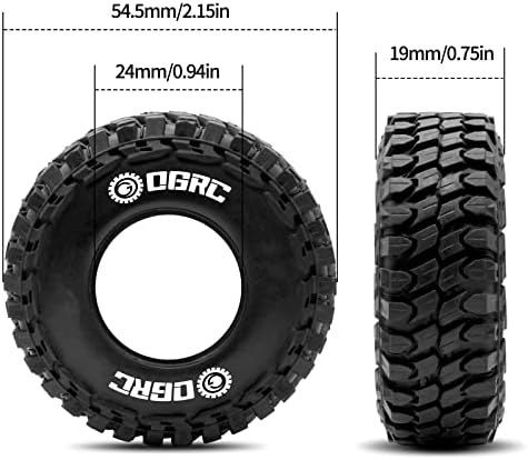 OGRC Super Soft 1.0 Crawler pneus todos os pneus de terreno para SCX24 C10/JLU/Bronco/Gladiator/Deadbolt/FCX24 1/24 Upradeiras de