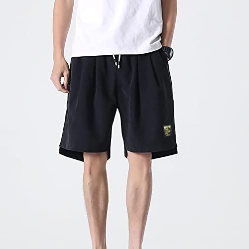 Calças Capri para shorts masculinos de 3/4 de lounge com bolsos grandes e altos shorts para o treino de treino em casa