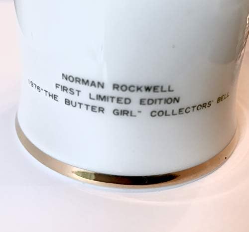Butler vintage Bell com Norman Rockwell Print Porcelain Bell com alça 6 polegadas