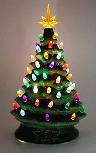 The San Francisco Music Box Company Company 14 Árvore de Natal iluminada por cerâmica musical
