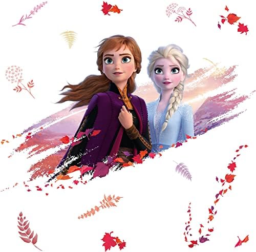 Colegas de quarto RMK4076GM Disney Frozen 2 Elsa e Anna Giant Cask e Stick Wall Decals, roxo, laranja, vermelho, 1,56 x 2,53 x 17,6
