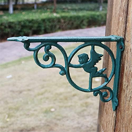 Zlbyb Antique anjo azul anjo fundido fundido Triangular Fixação Decoração de jardim de jardim de casas ângulo vertical Suporte