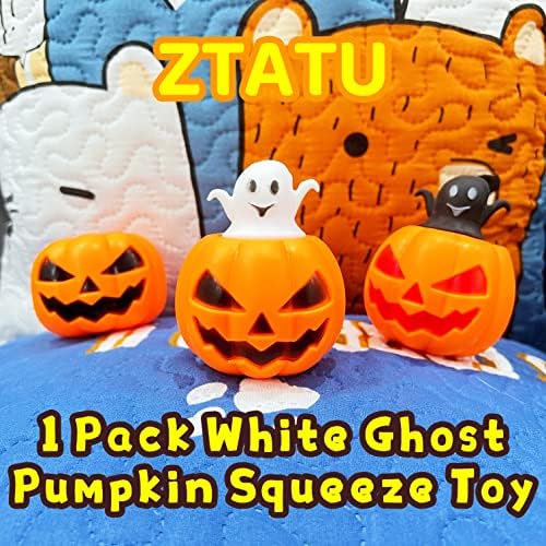 Pumpkin Sishy Stress Ball Halloween Squeeze Squeeze Brinquedos Sensoriais de Fidget, Bolas de Alívio do Estresse Ghost