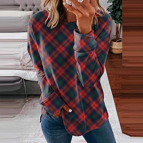 Womens Autumn Winter Tops Casual sem moletom com capuz de Natal Pullover de manga longa com moletações de grandes dimensões femininas