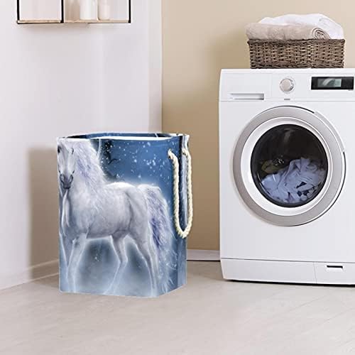Grande cesta de lavanderia com alças, oxford lavanderia impermeável cesto de lavanderia de roupas de roupas dobráveis ​​para binguezas