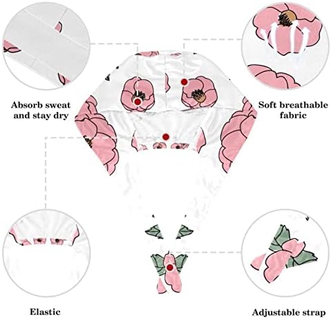 Bapa de trabalho ajustável com banda de suor adequada e cabelos lacrimejantes de cabelos felizes com padrão de flor
