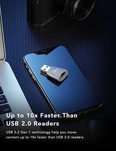 Lexar Micro SD Card Reader, USB 3.2, até 170 MB/s Velocidade de leitura/gravação para microSDXC/SDHC TF Card de memória