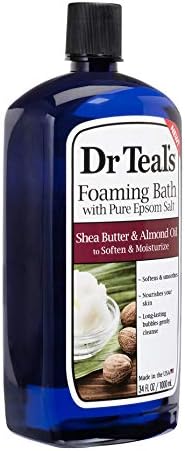 Dr. Teals Sheité Manteiga e Oil de Amêndoa Conjunto de Presentes de Banho de Espuma - Solete e hidratam a pele e limpa a mente - Óleos essenciais Revitalize músculos cansados ​​e dolorosos - Aliviar o estresse diário em casa
