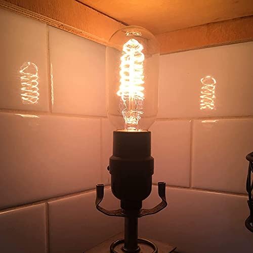 Goendr Edison Bulbo de estilo tubular T14/T45, lâmpadas vintage, diminuição, amarelo quente, 40w, filamento de gaiola de esquilo