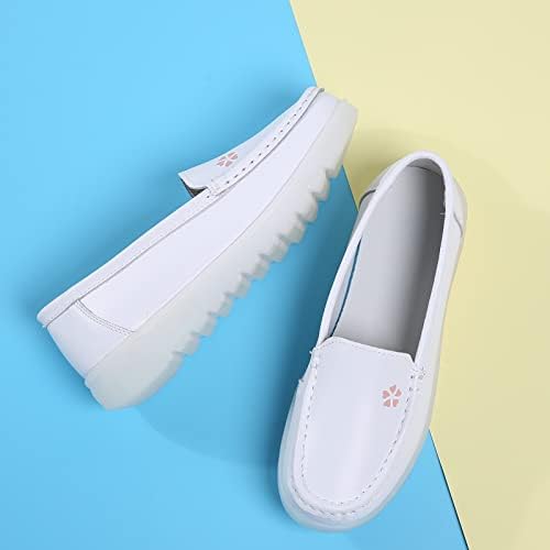 Sapatos planos femininos Sapatos de caminhada para mulheres sapatos de mocassins Caixas de baixo para baixo sapatos de barco confortáveis
