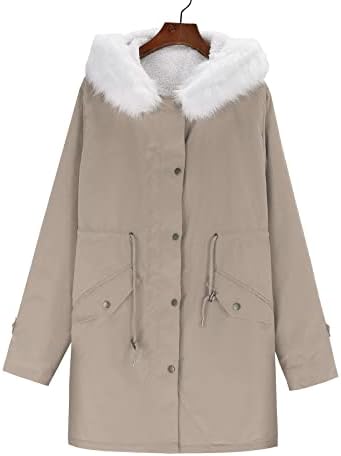 Jaqueta com capuz casaco quente e moderno jaqueta de cardigã de moda com bolso de lã Fuzzy Outwear Womens Winter Jacket