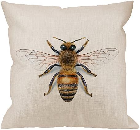 HGOD Designs Capa de travesseiro de abelha, travesseiro decorativo abelhas aquarela travesseiros de desenho de aquarela