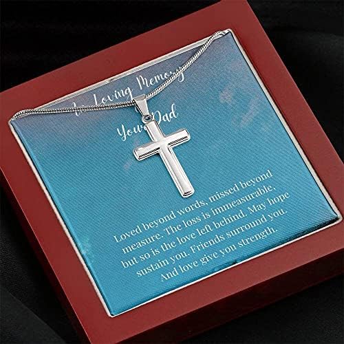 Jóias de cartão de mensagem, colar artesanal- colar de presente personalizado, em memória amorosa de seu pai, presentes memoriais