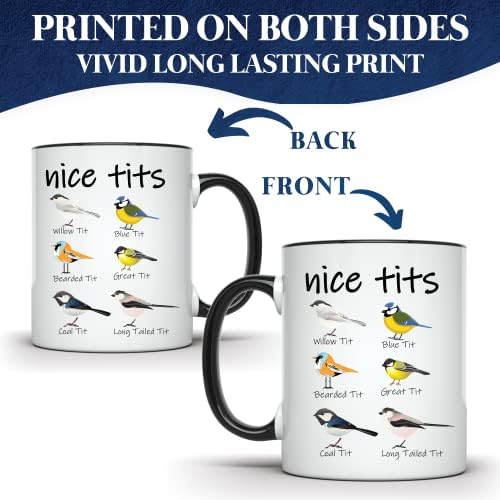 Caneca de pássaro de mamas agradáveis ​​- Cup de café engraçado de observação de pássaros - caneca de café de aves de aves de aves