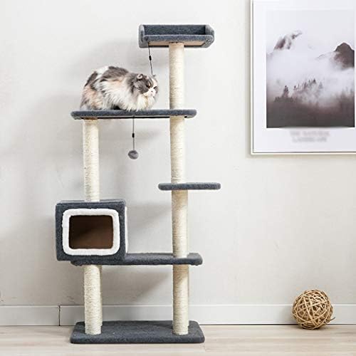 Cultura prioritária arranhando o centro de atividades da torre de gatos, grande e simples e simples quadro de gatos de cinco andares,