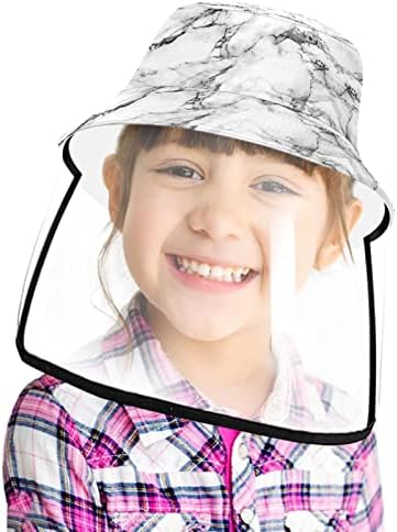 Chapéu de proteção para adultos com escudo facial, chapéu de pescador anti -sun tap, padrão de mármore