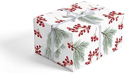 Rolos de papel de embrulho Vantaso para feriados de aniversário de feriado de Natal Wratch Wreath Christmas Presente de papel 3 rolos-23 x 58 polegadas por rolo