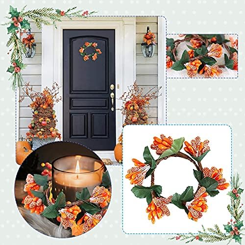 Christmas Wreath com decorações simuladas frutas de grinaldas Candle Ação