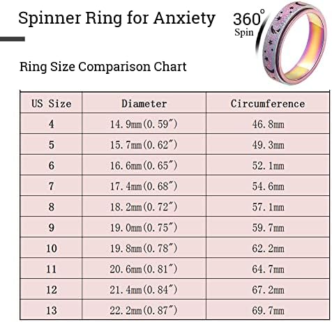 MHWTTY Spinner Spinner Ring Anel Anel para mulheres: itens de alívio da ansiedade Introdução inquietação para ansiedade inquiete anéis