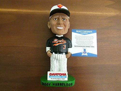 Bud Harrelson 3 Ducks de Long Island 1969 WSC Mets assinado Auto Bobblehead Beckett - Figuras autografadas da MLB