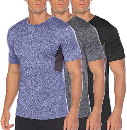 Coofandy Men's 3-5 Pack Performance Camisetas rápidas de camisetas de umidade Wicking Camisetas atléticas ativas