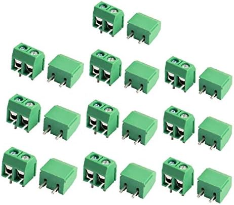 X-Dree 20pcs 12A 300V 2way Block Connector de bloco de parafuso de barreira 5.08mm Green (20pcs 12a 300 ν 2way Barrera