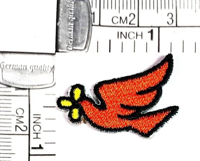 Kleenplus 3pcs. Mini Pássaro de paz Patch Patch Patron Orange Dove Pássaro Cartoon Bordado Aplique Craft artesanal Baby Girl Girl Mulheres Roupas Diy Costumo Acessório