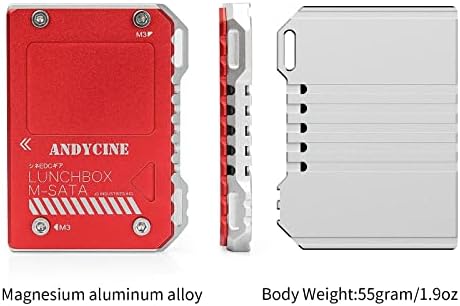 Caso de Andicina Magnálio para MSATA SSD Compatível para Atomos Ninja V, V+, Ninja Flame, Ninja Inferno e Shogun Inferno