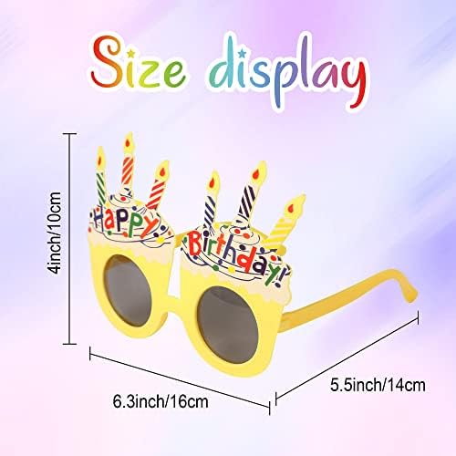 VGSEBA BINDERNY BIDERS GLITES, 2 pares de óculos engraçados de festa de aniversário para adereços de cabine de fotos para crianças,