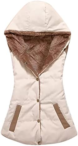 PRDECEXLU Business Tunic Sleeved Sleeved Women Winter Y2K com bolsos Casaco Colorblock Hoodies confortáveis ​​algodão quente