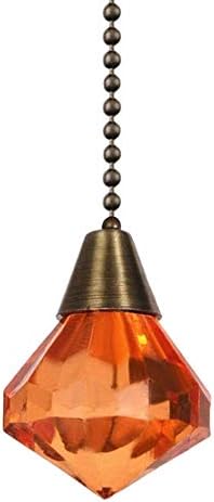 Ornamento de corrente do ventilador de teto, pingente de diamante laranja de 12 polegadas Antique Bronze Chain com conectores