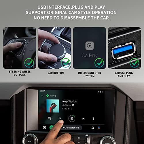 Adaptador de caixa AI sem fio CarPlay, suporte a Netflix e YouTube, adaptador Android Auto Wireless, Android 10 Multimedia Video