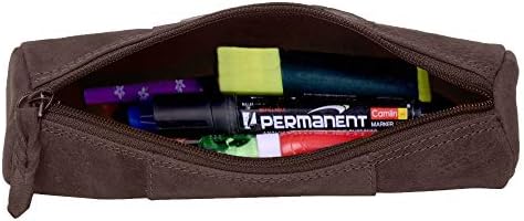 Caixa de lápis de couro rústica e bolsa de higiene pessoal Combo - Uma bolsa de lápis vintage e combinação de presentes do