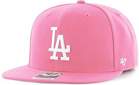 '47 Los Angeles Dodgers Menções Sem Capitão Capitão Snapback Rose Pink Hat com logotipo branco